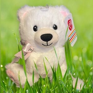 “Mom” Adorable White Teddy Bear Plush